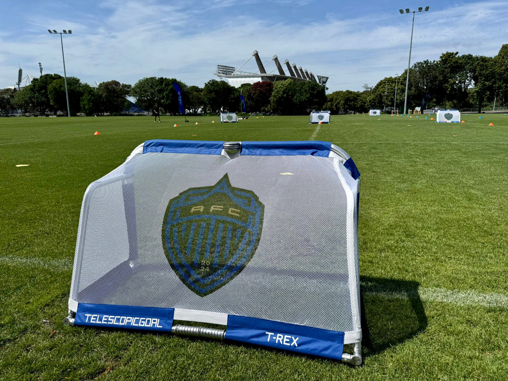 T-REX Foldable Aluminium Football Goal 1.5m x 0.9m (5'x3') Personalised Net Printing Available