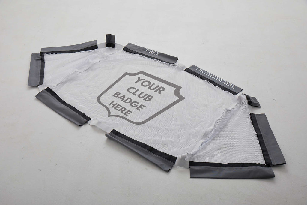 Customisable Printed Small Goal Net - Net Only (for T-Rex and similar 1.5m x 0.9m goals) - Club Badge or Logo Printing NZ