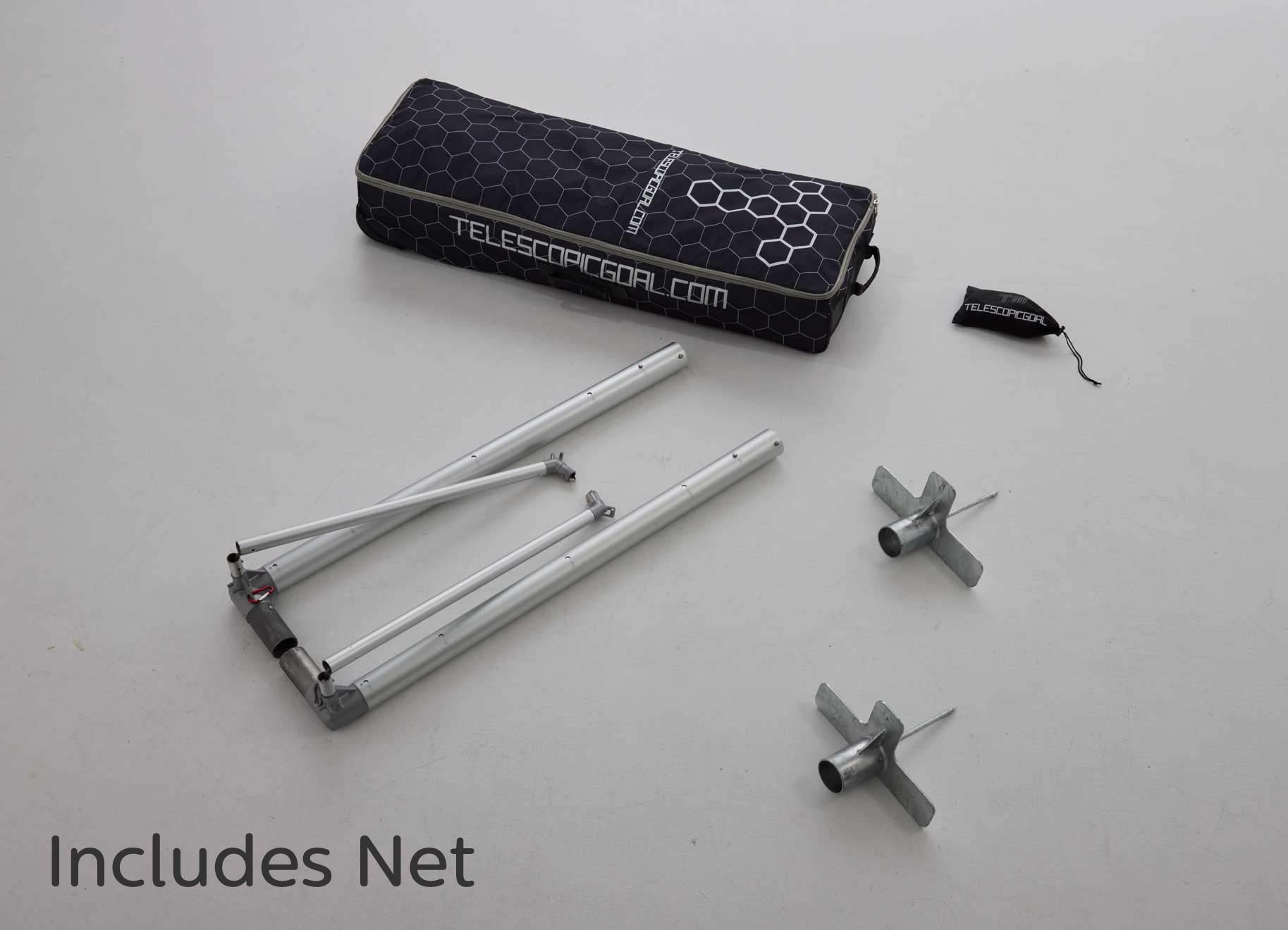 T1 Adjustable Football Goal - Aluminium Posts & Fabric Crossbar - Soft Grounds Only