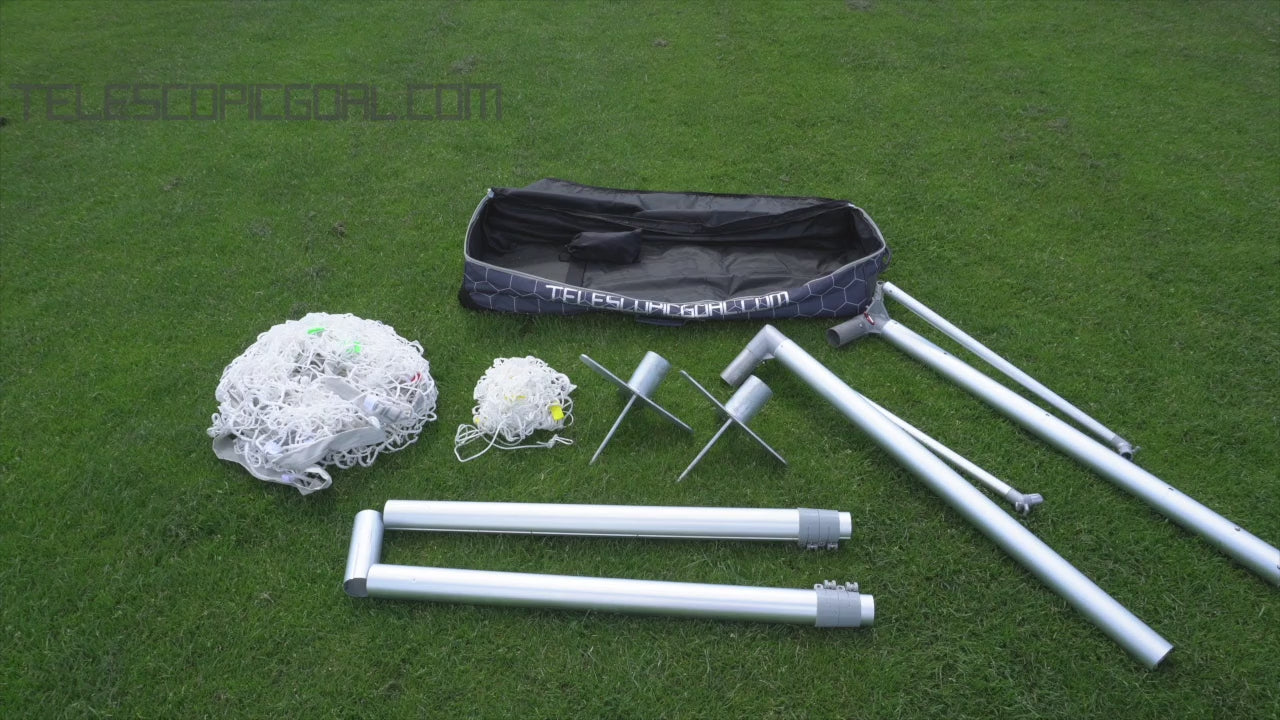 T2 Adjustable Football Goal - Aluminium Posts & Crossbar - Soft Grounds Only